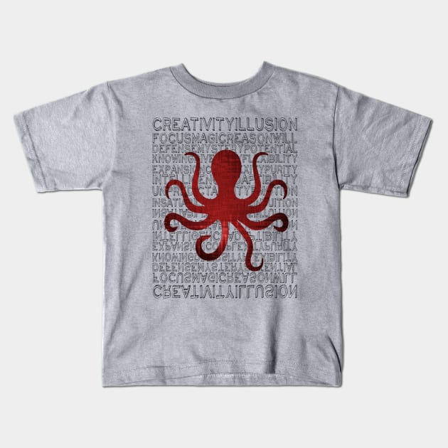 Mythology of the Octopus Kids T-Shirt by octoberaine